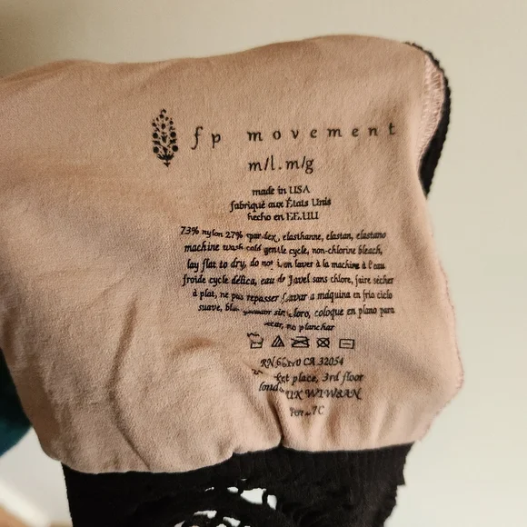 Free People Movement Black Lace Cutout Bralette Bra Intimates Medium Large - Picture 2 of 10